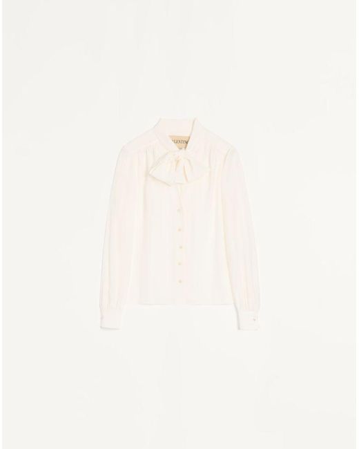 Valentino Natural Crepe De Chine Shirt 36