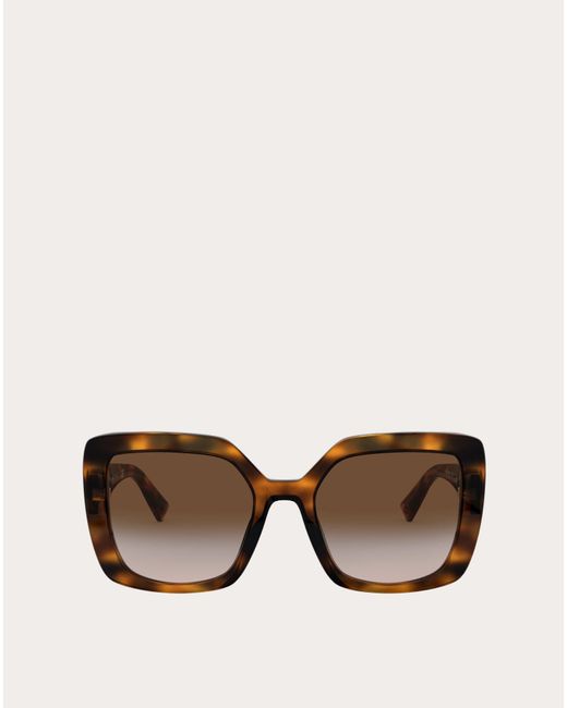 Valentino Brown Occhiali eckige sonnenbrille aus acetat mit vlogo signature