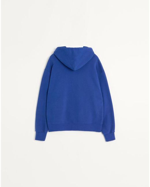 メンズ Valentino ヴァレンティノ シェ ヴァレンティノ パッチ コットン クルーネックスウェットシャツ おとこ ブルー Blue