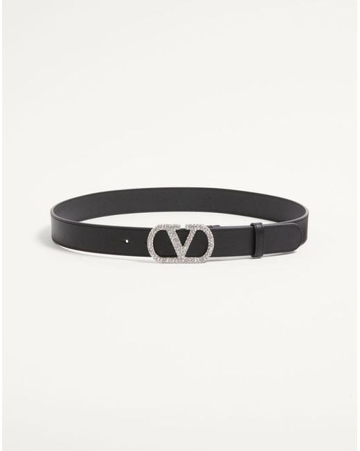 Valentino Garavani Black Vlogo Signature Belt