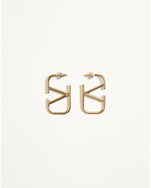 Valentino Garavani Natural Vlogo Signature Metal Earrings