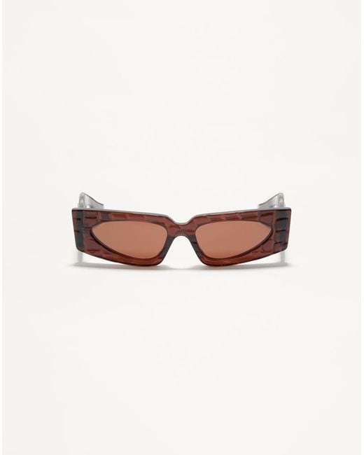 Valentino Brown Rectangular Acetate Eyewear