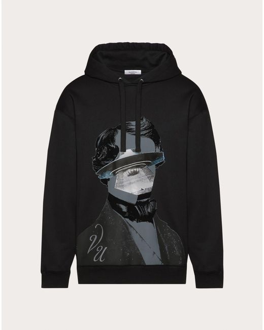 Valentino Black Hoodie With Print for men