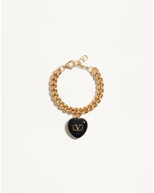 Valentino Garavani White Coeur Royal Metal And Enamel Bracelet