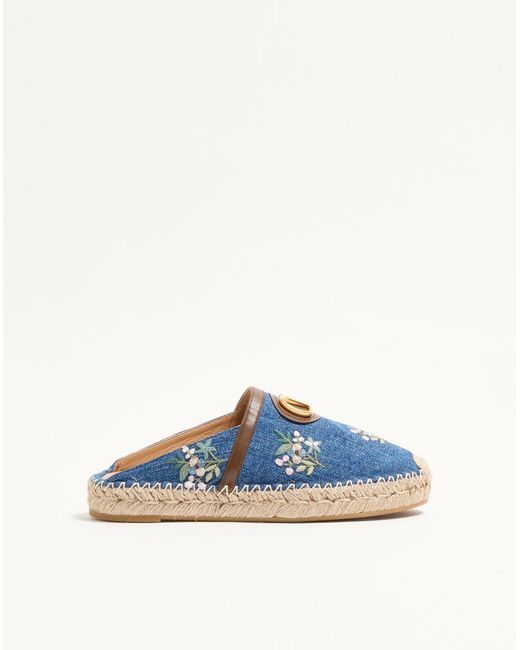 Valentino Garavani Blue Vlogo Signature Mule