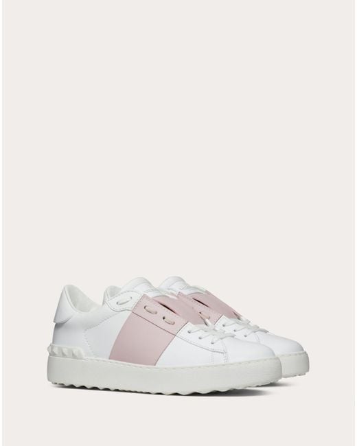 Valentino Garavani Open Sneaker In Calfskin Leather in Light Pink (Pink ...