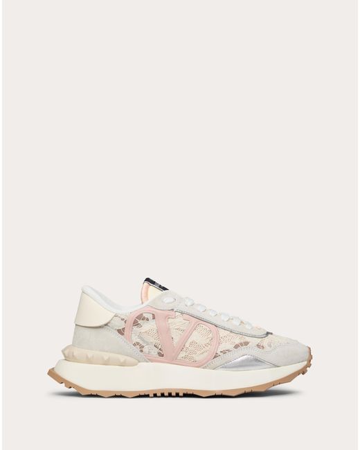 Valentino Garavani White Lace And Mesh Lacerunner Trainer