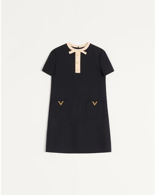 Valentino Blue Crepe Couture Short Dress 36