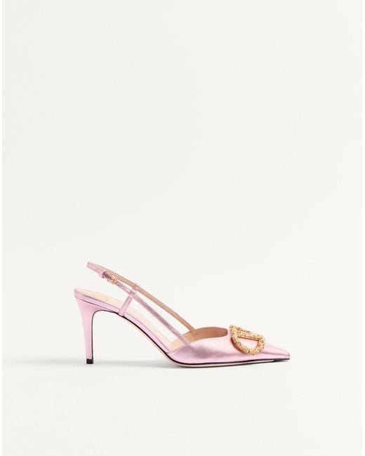 Valentino Garavani Pink Vlogo Signature Slingback Pump