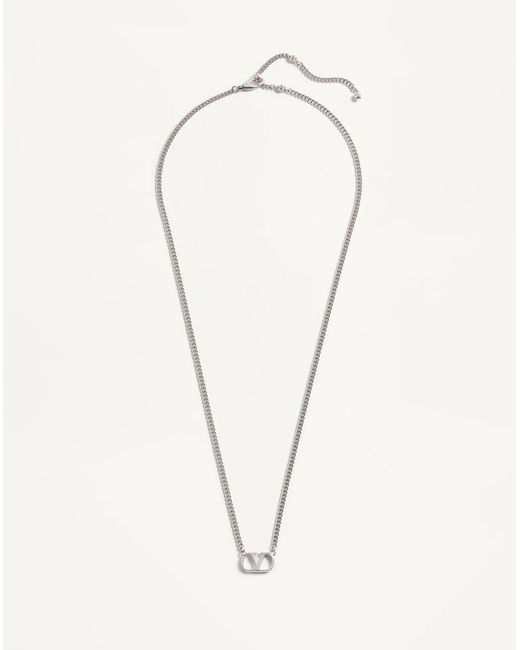 Valentino Garavani Natural Vlogo Signature Metal Necklace for men