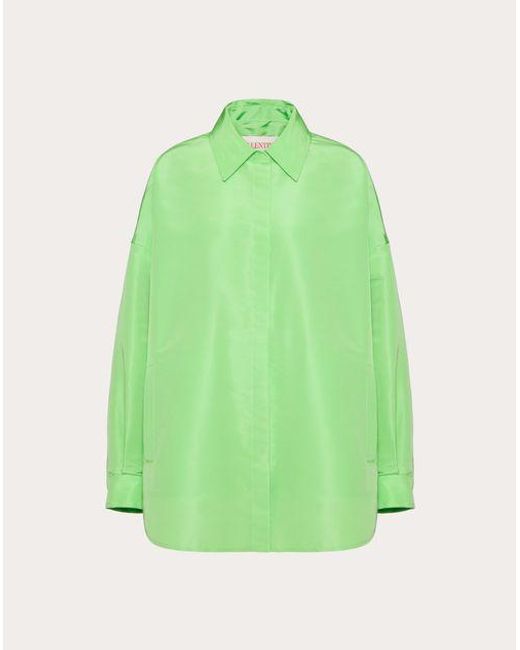 Valentino Green Overshirt In Faille