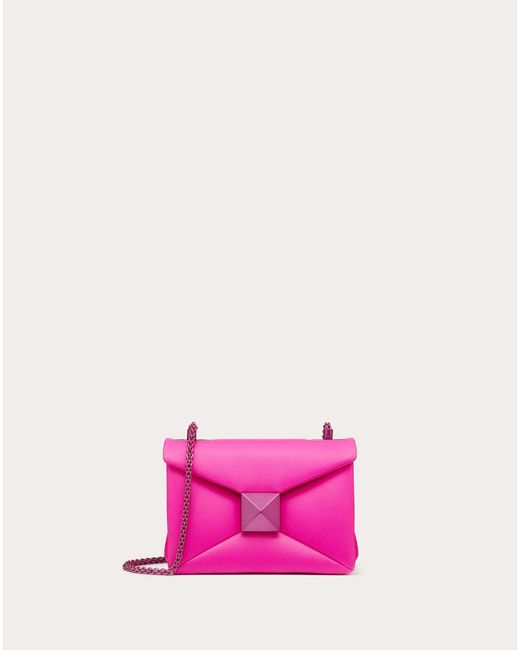one stud nappa micro bag with chain