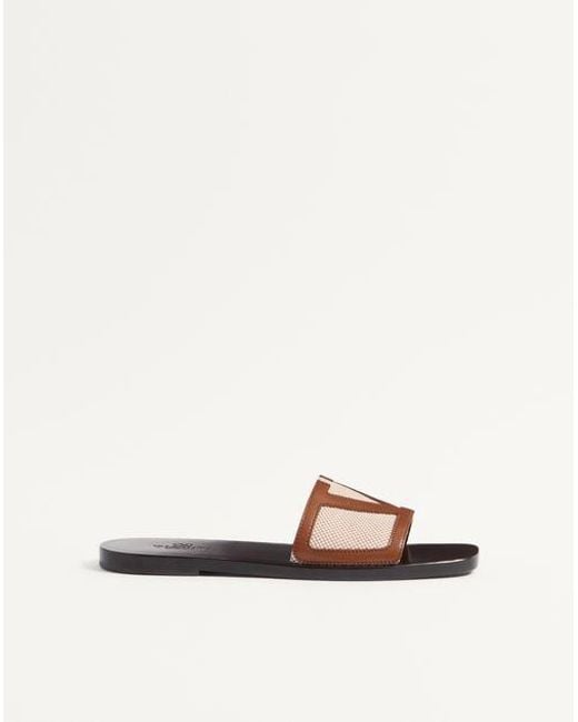 Valentino Garavani White Viva Superstar Slide Sandal for men