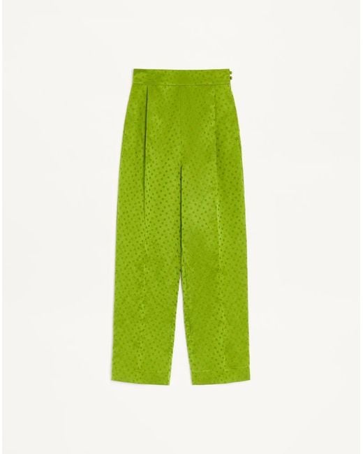 Valentino Green Jacquard Trousers