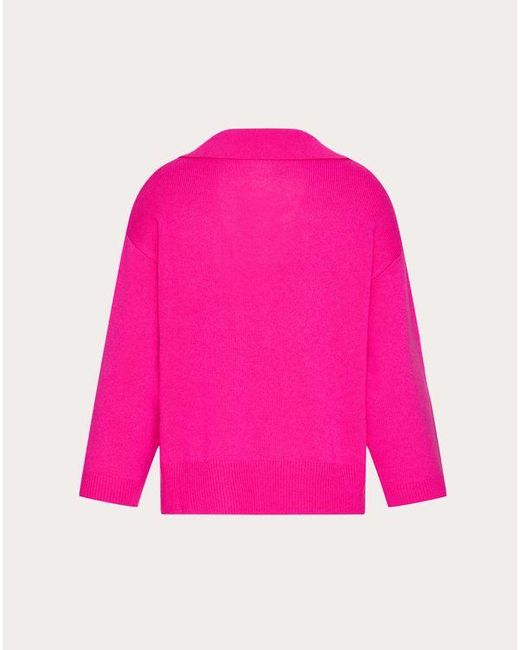 Valentino Vゴールド カシミア セーター 女性 Pink Pp