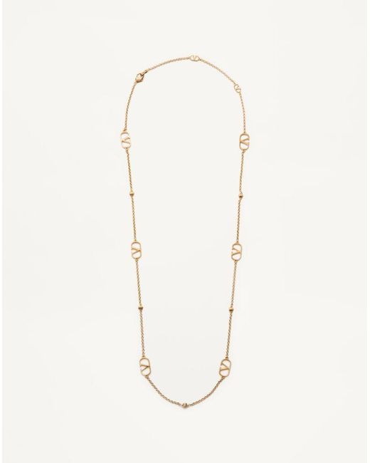 Valentino Garavani Natural Vlogo Signature Metal Necklace for men