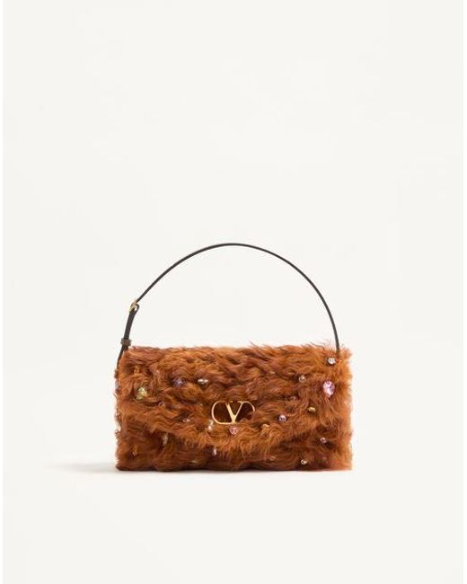 Valentino Garavani Brown Devain Small Shoulder Bag