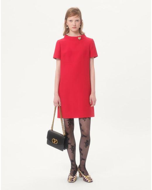 Valentino クレープクチュール ミニドレス 女性 パリス Red
