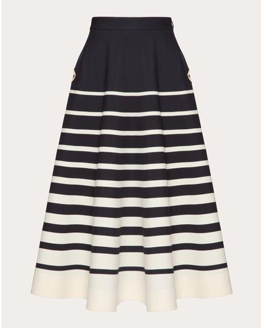 Valentino Blue Roomview Crepe Couture Midi Skirt