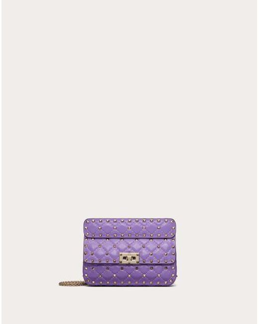 Valentino Garavani Purple Small Nappa Rockstud Spike Bag