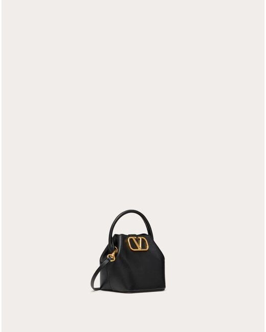 Valentino Garavani Natural Mini Nappa Vlogo Signature Bucket Bag