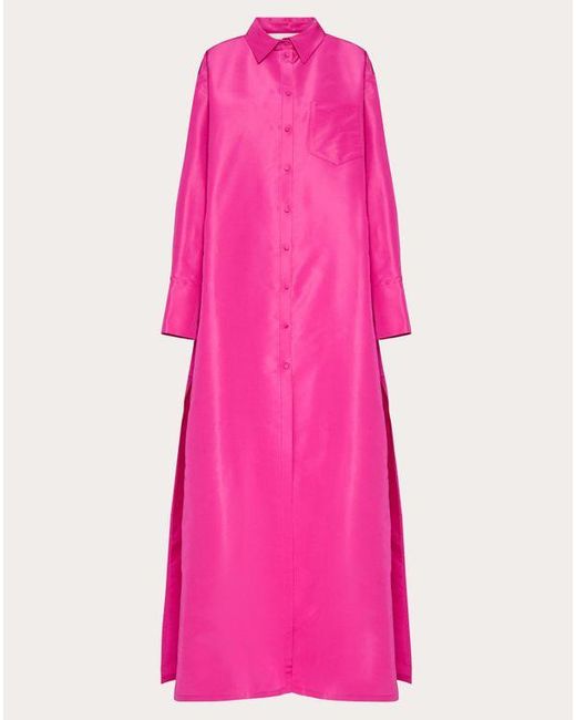 Valentino Pink Faille Evening Shirt Dress