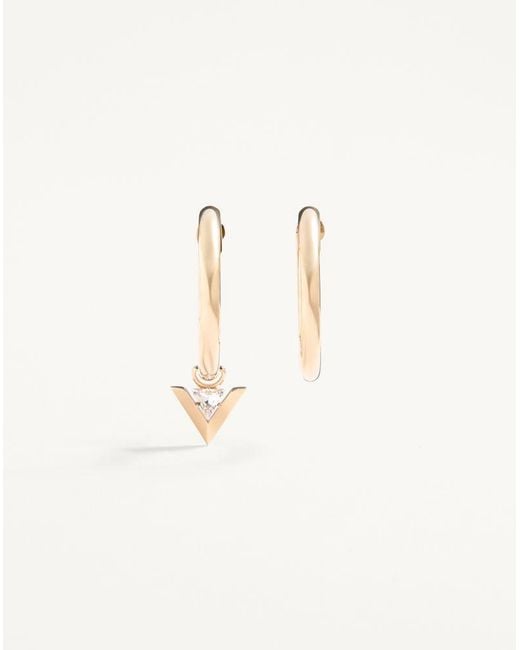 Valentino Garavani Natural Je Les V Metal And Crystal Hoop Earrings
