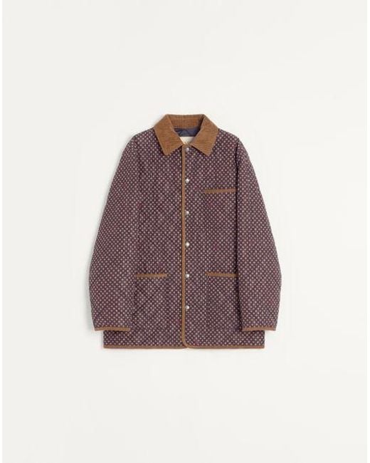 Valentino Purple Quilted Nylon Jacket With Opticool Print for men