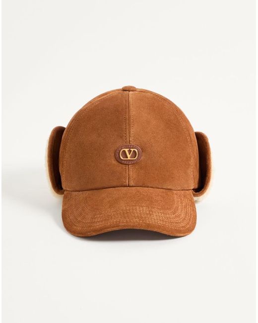 Valentino Garavani Brown Vlogo Signature Baseball Cap for men