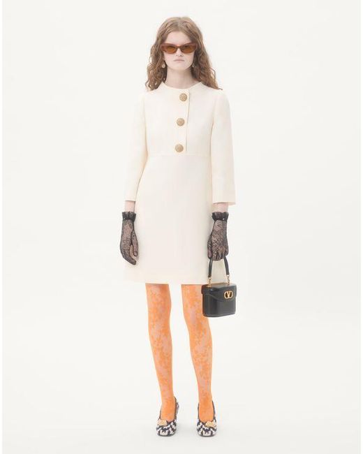 Valentino クレープクチュール ショートドレス 女性 アイボリー Natural