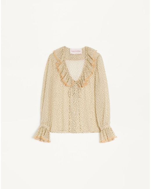 Valentino Natural Light Georgette Shirt With Plusdepois Print 38