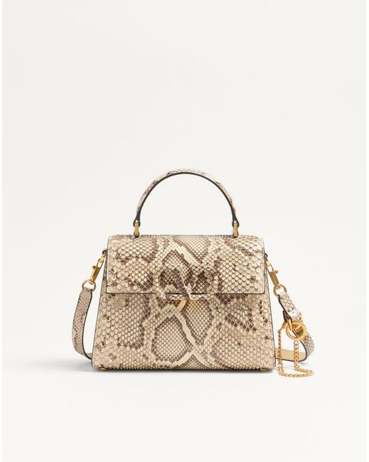 Valentino Garavani Natural Vsling Small Python Handbag