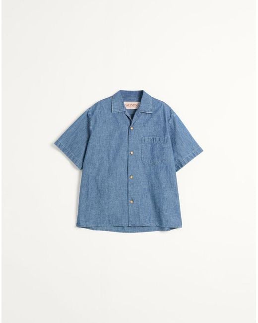 Valentino Blue Bowling Shirt for men