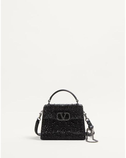 Valentino Garavani Black Kleine Handtasche Vsling Mit Funkelnder Verzierung Frau