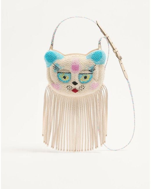 Valentino Garavani Blue Le Chat De La Maison Crossbody Bag