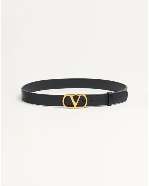 Valentino Garavani Black Vlogo Signature Belt