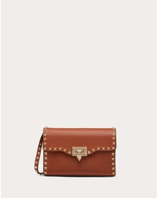 Small Rockstud Grainy Leather Crossbody Bag in Poudre – COSETTE