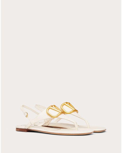 vlogo signature flat calfskin slide