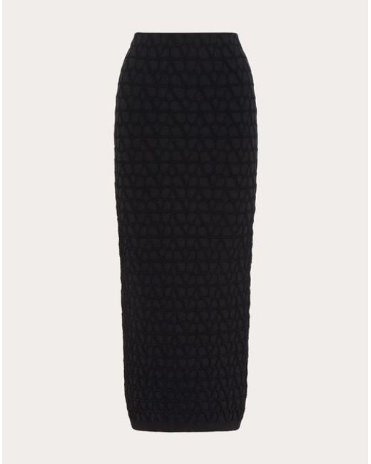 Valentino Black Toile Iconographe Stretched Viscose Skirt
