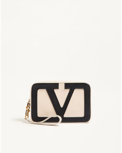 Valentino Garavani Black Viva Superstar Nappa Pouch for men