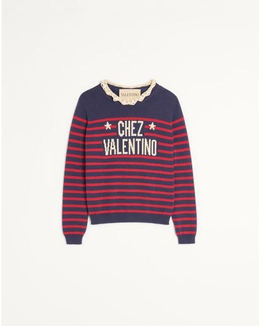 Valentino Purple Cotton Jumper