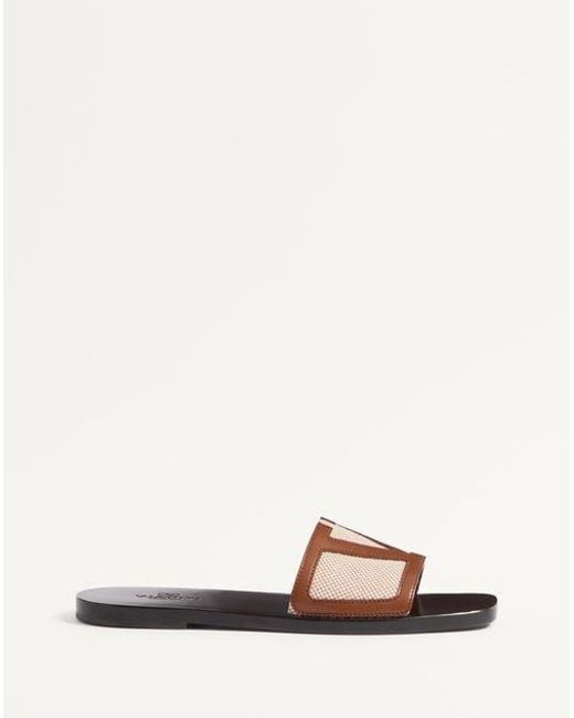 Valentino Garavani White Viva Superstar Slide Sandal for men
