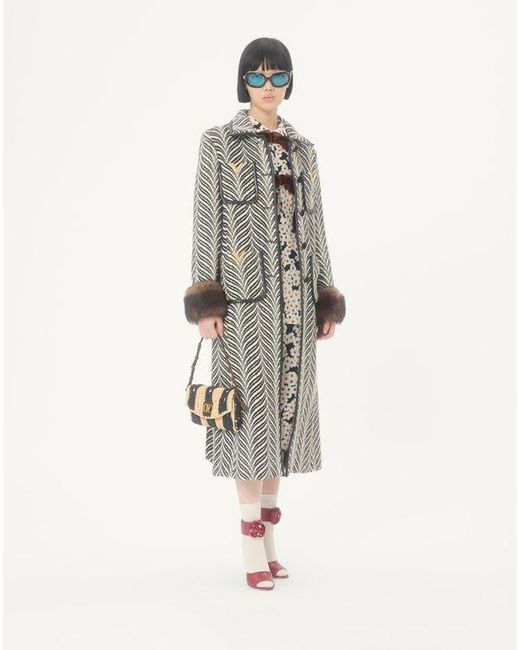 Petit Sac Porté Épaule Devain En Raphia À Motif Vagues Femme Valentino Garavani en coloris Metallic