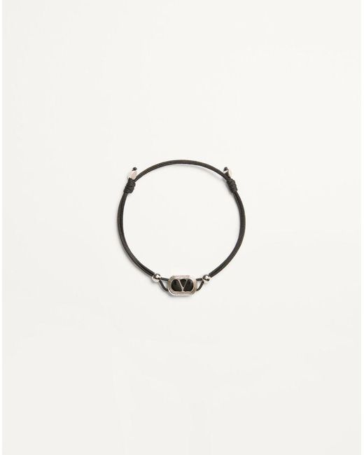 Valentino Garavani Blue Ovalette Cotton Bracelet for men