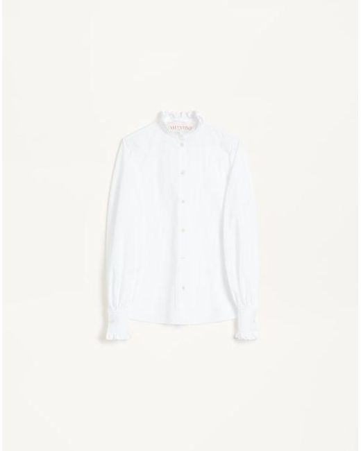 Valentino コットンポプリン シャツ 女性 オプティカルホワイト White