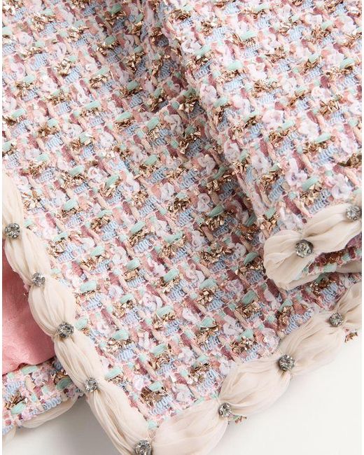 Valentino エンブロイダリーリボン ツイード ジャケット 女性 マルチカラー Natural