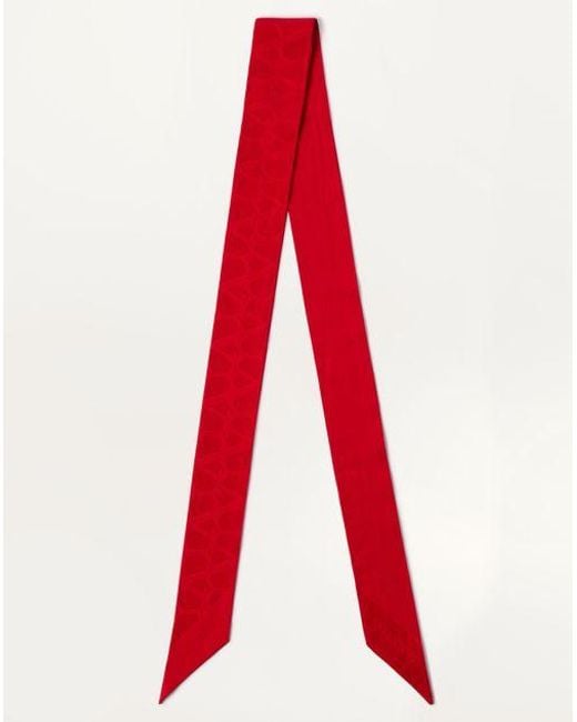 Scarf Bandeaux Toile Iconographe di Valentino Garavani in Red
