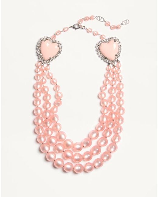 Valentino Garavani Pink Coeur Hyperbole Necklace
