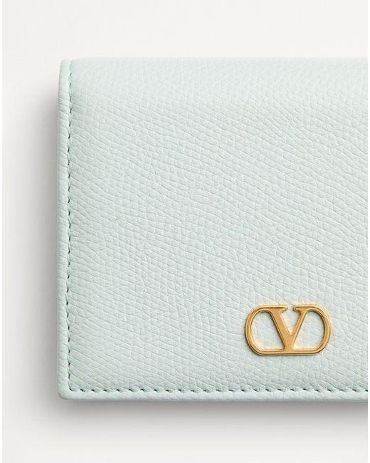 Valentino Garavani Vロゴ シグネチャー グレインカーフスキン ウォレット 女性 グレー Multicolor