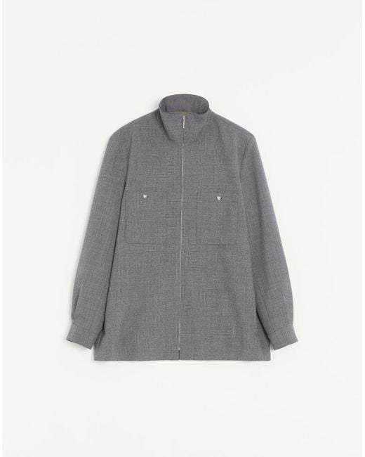 Valentino Gray Shirt Jacket for men